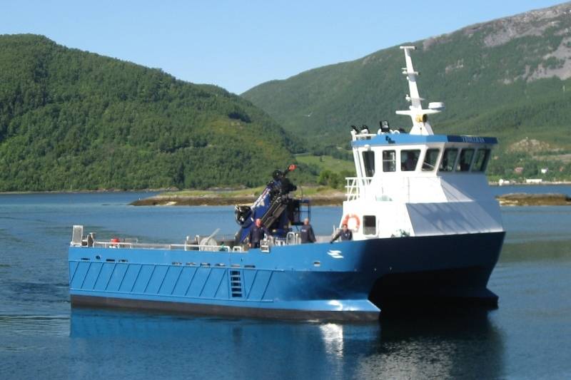Illustrasjonsbilde: Servicekatamaranen «Trollbas» ble sjøsatt i 2011. Foto: Grovfjord Mek. Verksted AS