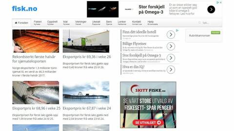 Nettavisen Fish.no flytter i den virtuelle verden. Fra nå av kan du lese nyheter på Fisk.no. Skjermdump: Fisk.no