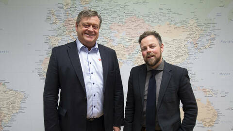 Fiskeriminister Harald T. Nesvik og næringsminister Torbjørn Røe Isaksen. Foto: Nærings- og fiskeridepartementet