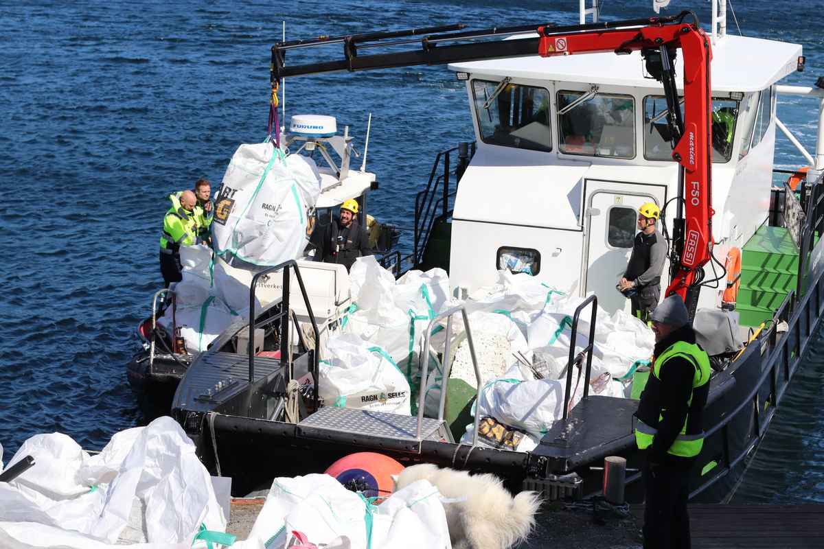 Flere av kystverkets fartøy er benyttet under årets ryddeaksjoner. Foto: Anne Grethe Nilsen / Kystverket