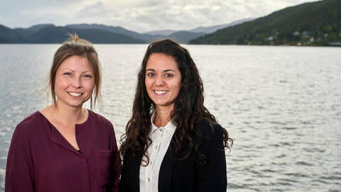 Christine Klykken og Lauris Boissonnot i Aqua Kompetanse AS. Foto: Bjørn Tore Ness