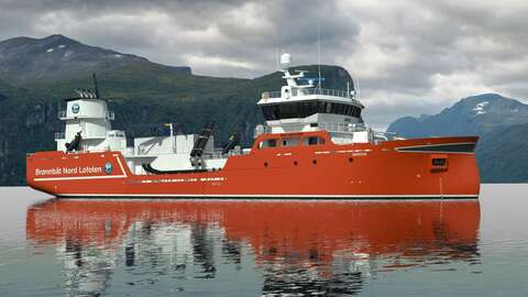 Den nye brønnbåten blir nær 64 meter lang og får et lasteromsvolum på 1.200 m3. Illustrasjon: Aas Mek. Verksted AS