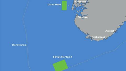 Utsira Nord og Sørlige Nordsjø II. Illustrasjon: NVE