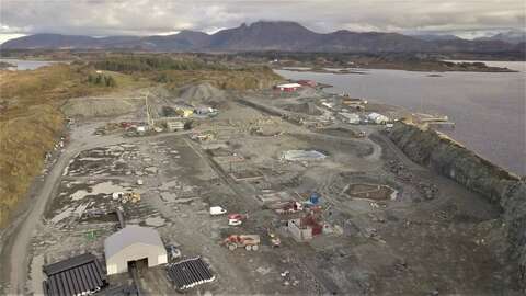 STORE DIMENSJONER: På denne tomten i Hustadvika har Salmon Evolution AS planer om å etablere oppdrettsanlegget som på sikt skal produsere 36.000 tonn laks hvert år. Foto: Salmon Evolution