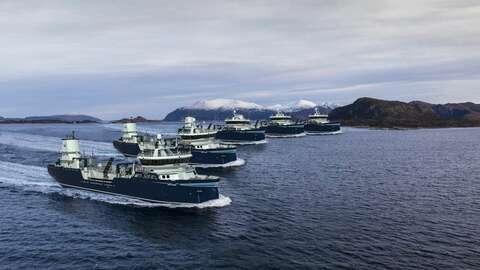 De fem nye brønnbåtene får hver en lengde på 76,96 meter og et lasteromsvolum på 3.000 m3. Illustrasjon: Aas Mek. Verksted AS