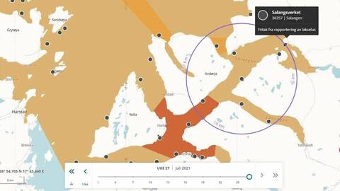 Salangsverket i Salangen kommune. Kart: BarentsWatch