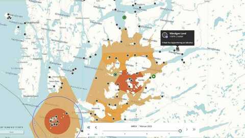 Fiskesykdommen infeksiøs lakseanemi er påvist ved strykestasjonen Kilavågen Land i Suldal kommune. Kart: BarentsWatch