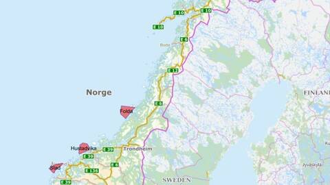Kart fra kystinfo.kystverket.no med markering for særlig utsatte havområder. Illustrasjon: Kystverket